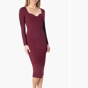Dress the Population Burgundy Sonia Long Sleeve Dress